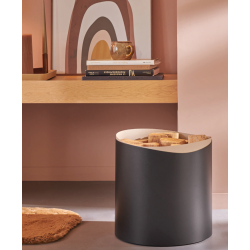 Range-bûches Sahara Acier Noir givré Dixneuf Design