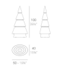 Sapin de Noel Forest Vondom LED Hauteur 100 Eclairage