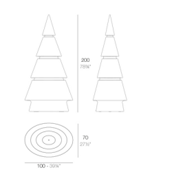 Christmas tree multicolor forest Vondom height 200 led RGBW with battery