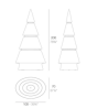 Christmas tree multicolor forest Vondom height 200 led RGBW with battery