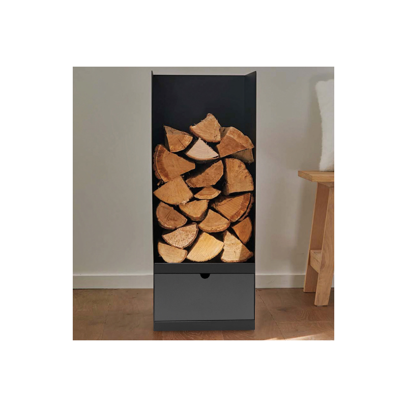 Range-bûches Mister Noir Gris Dixneuf Design