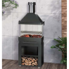 BarBecue Ferlux en muebles rodantes de ladrillo y acero refractarios con Hotte