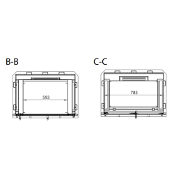 Ferlux Pratic 80 built-in steel oven barbecue with glass doors