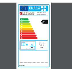 Poêle à bois La Nordica Emiliana Steel 6.5kW noir anthracite