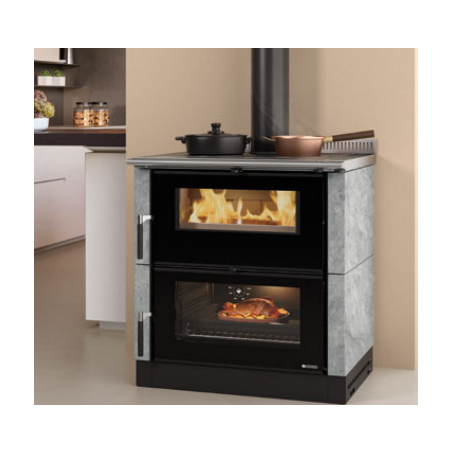 Fogão a lenha La Nordica Verona XXL Petra 7kW pedra natural