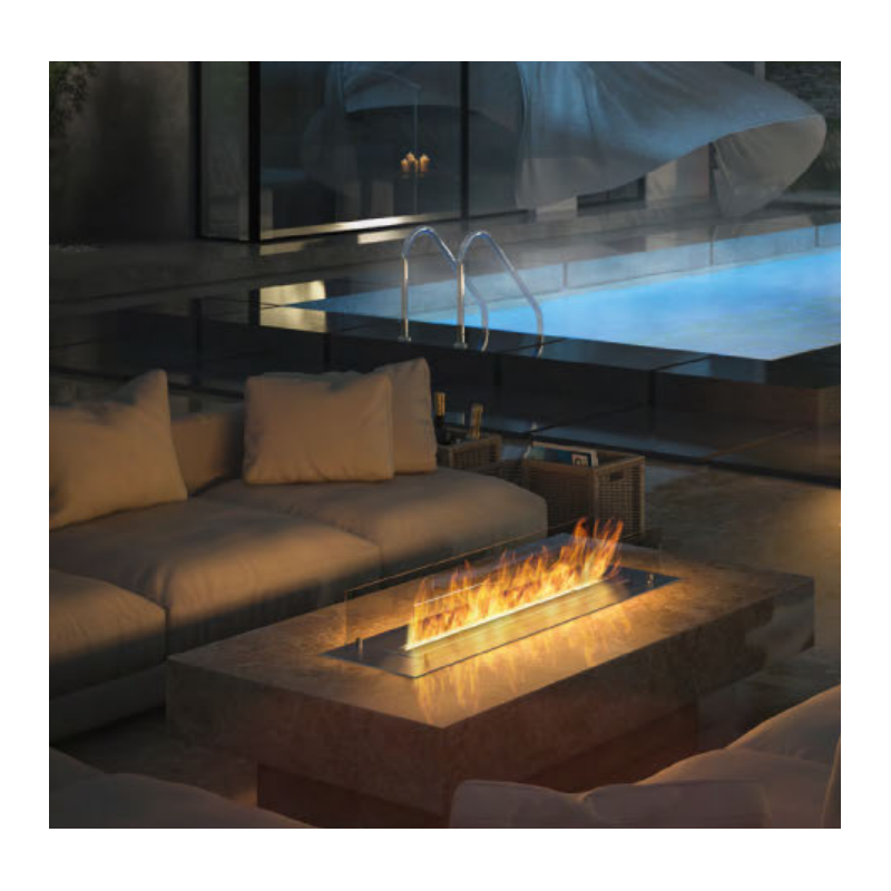 Infire 3L Insert 1200 Bioethanol Burner com 2 unidades de vidro