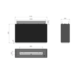 Infire Incoza 3 Stufa a Bioetanolo con 3 Lati Vetrati 3 kW Nero