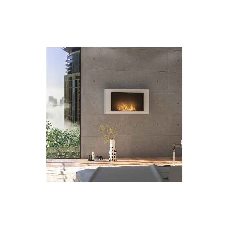 Infire Murall 1000 Lareira a Bioetanol com Vidro 2 kW Branco