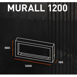 Cheminée au bioéthanol Infire Murall 1200 avec vitre 3 kW Noir