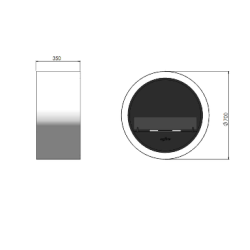 Cheminée au bioéthanol Infire Incyrcle avec vitre 2 kW Blanc