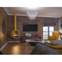 Chimenea de Bioetanol Suspendida Incyrcle Infire 2 kW Blanco con Vidrio