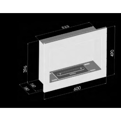 SIMPLEfire Frame 600 Bioethanol Lareira Preto com 1 Janela
