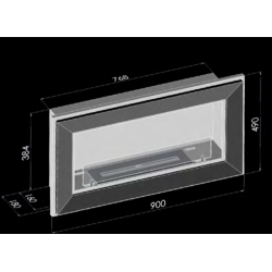 SIMPLEfire Frame 900 Bioethanol Lareira Preto com 1 Janela