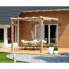 Pergola adossée en bois brut Cadiz 4x3m 12m2
