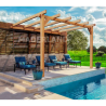 Pérgola magra em madeira bruta Andorra 4x3m 12m2