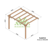 Pérgola magra em madeira bruta Andorra 4x3m 12m2