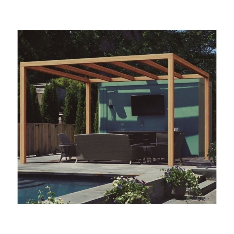 Pergola autoportée en bois brut Santaner 500x400cm 20m2