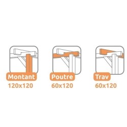 Pérgola exenta de madera Linares 400x300cm 12m2