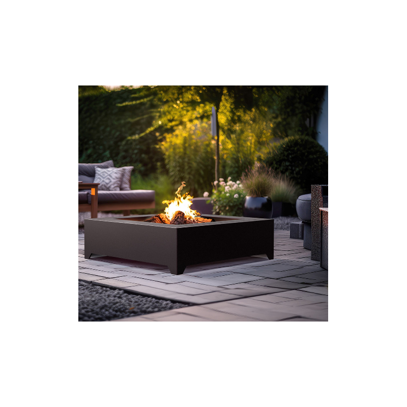 Black Square 1000 Feuerschale aus Stahl