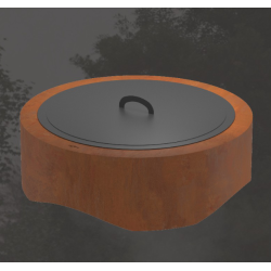 Runde Feuerschale aus 1000 Corten-Infire-Stahl