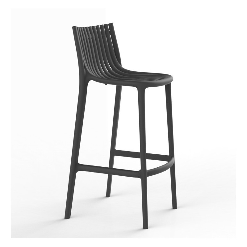 Set of 4 Ibiza Counter High Stools black Vondom