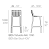 Set de 4 Taburetes de Bar Ibiza Ecru Vondom