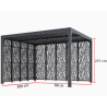 Pergola Bioclimatique Lames Orientables 11 m2 et Brise-Vue 2 Faces