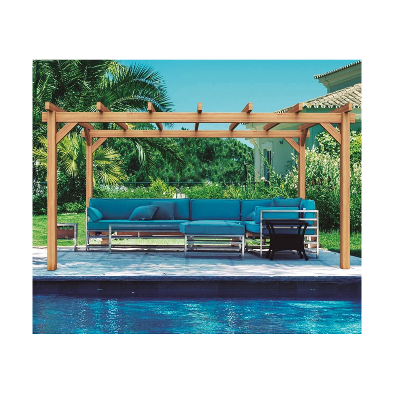 Freestanding solid wood pergola Valencia 500x300cm 15m2