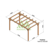 Freestanding solid wood pergola Valencia 500x300cm 15m2