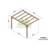 Pergola addossata in legno grezzo Burgos 3x3m 9m2