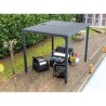 Pergola Bioclimatique Habrita aluminium anthracite 7,20m2 ventelles