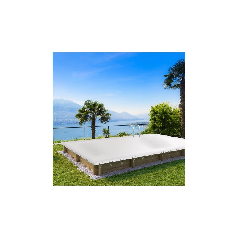Cubierta de invierno 6x3 piscina rectangular de madera BWT myPOOL