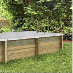 Cubierta de invierno 6x3 piscina rectangular de madera BWT myPOOL