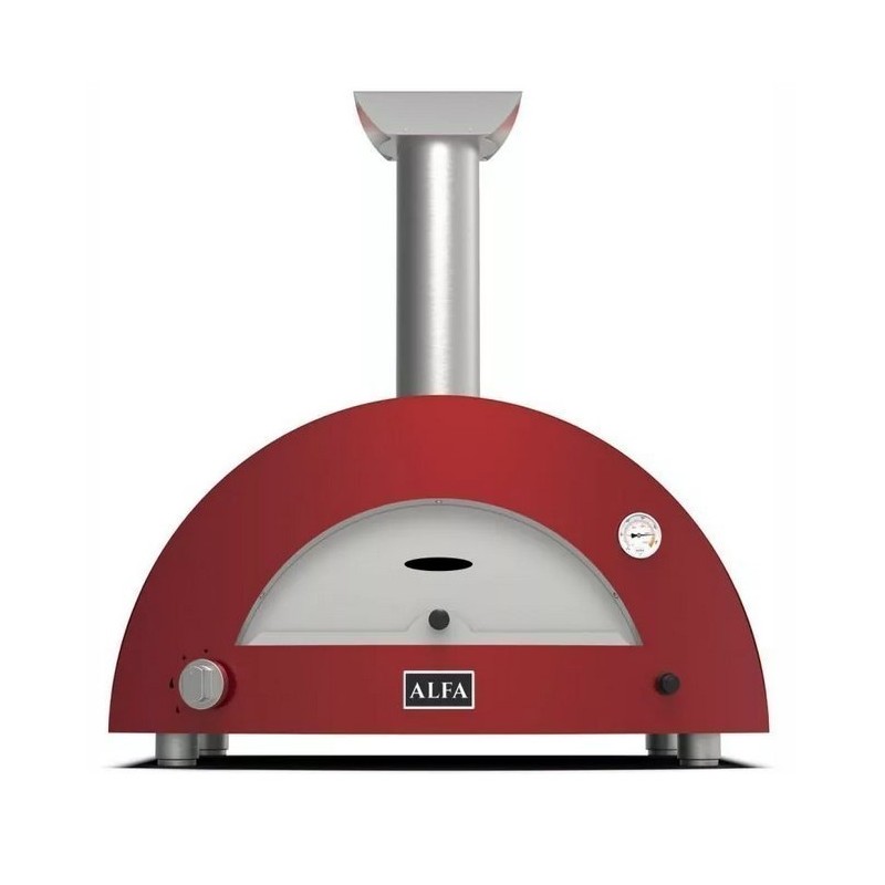 Moderno 1 Horno de Pizza Alfa Forni con Madera Roja Antigua