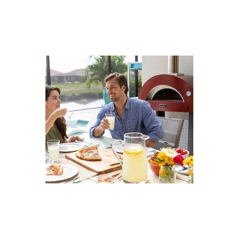 Moderno 2 Alfa Forni Forno Pizza em madeira vermelha antiga