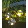 Set mit drei Ubbink MultiBright Float 3 LED transparenten und schwimmenden Kugeln
