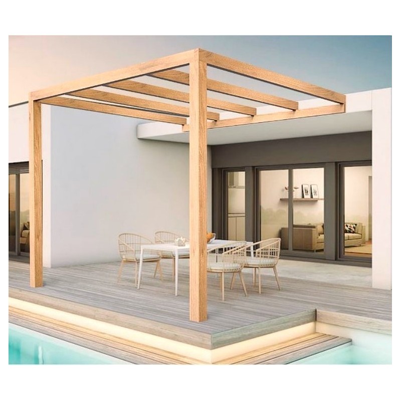 Burgos Madeira Bruta Lean-to Pergola 5x4m 20m2