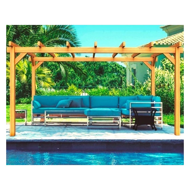 Pergola autoportée en bois massif Valencia 4x3m 12m2