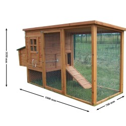 Poulailler de Jardin en bois 3-4 Poules Habrita 1.50m2