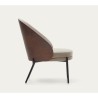 Hellbrauner Sessel aus Chenille mit schwarzen Metallbeinen von Amy VeryForma