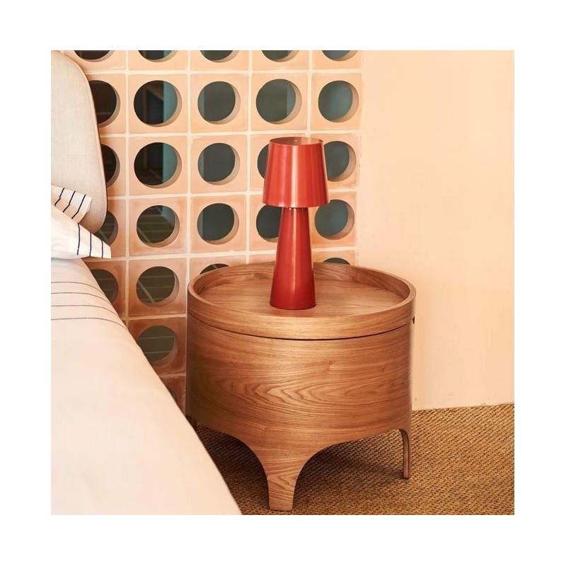 Bedside table wood round ash 55 Ovia VeryForma