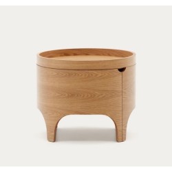 Mesa-de-cabeceira de madeira redonda de freixo 55 Ovia VeryForma