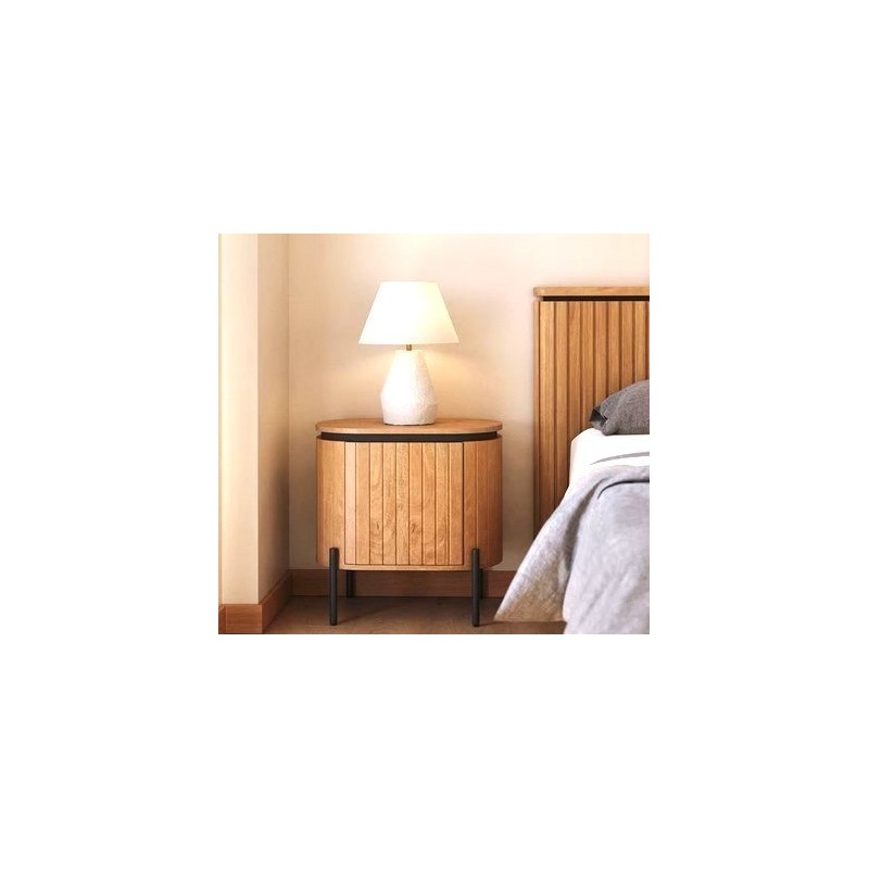 Oval Mango Wood Bedside Table 55 Cial VeryForma