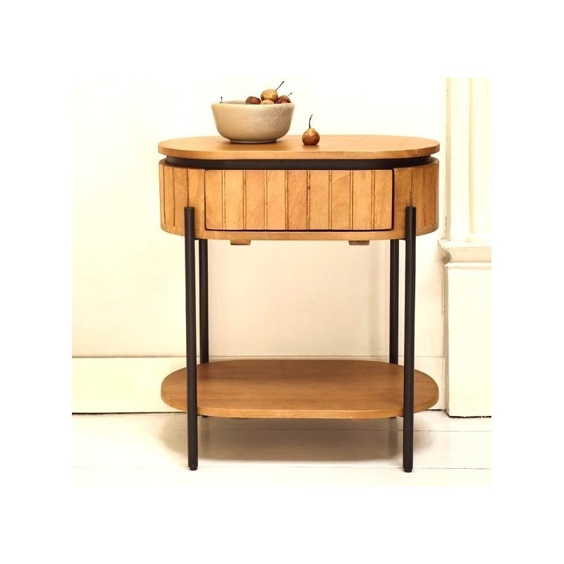 Bedside table with oval mango wood drawer 55 Cali VeryForma