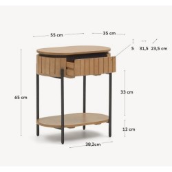 Bedside table with oval mango wood drawer 55 Cali VeryForma