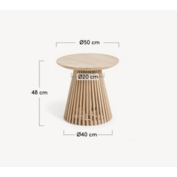 Natural teak wood side table Jet 50 cm VeryForma