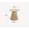 Natural teak wood side table Jet 50 cm VeryForma
