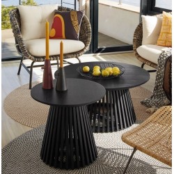 Table d'appoint en bois mindi noir Jet 50cm VeryForma