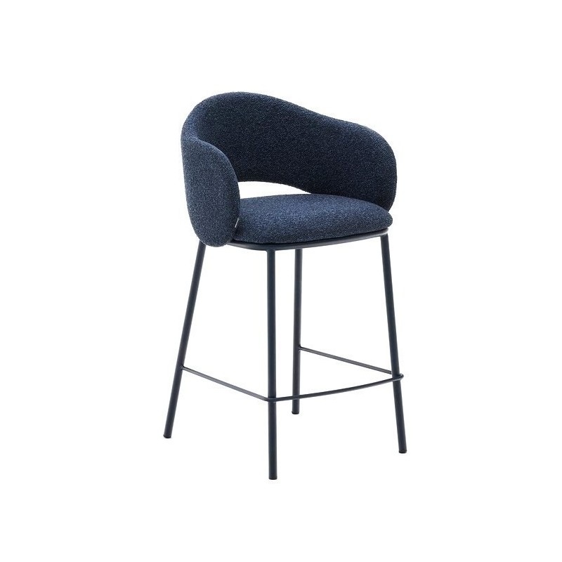 Lot de 2 Tabourets Hauts bleu et métal Aina VeryForma