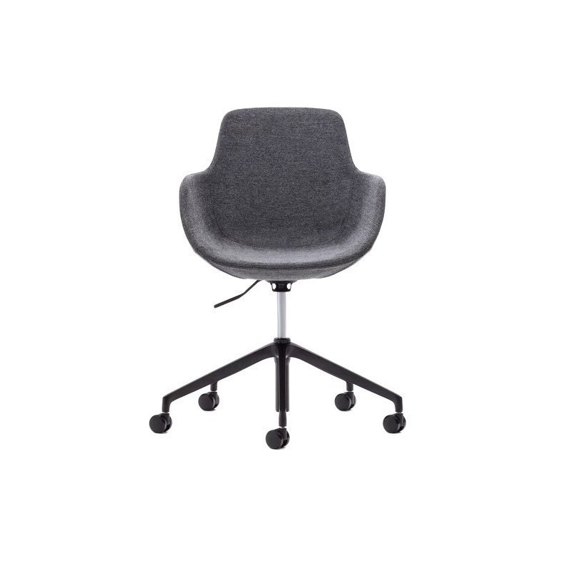 Dark grey and aluminium office chair with matt black finish Tisia VeryForma